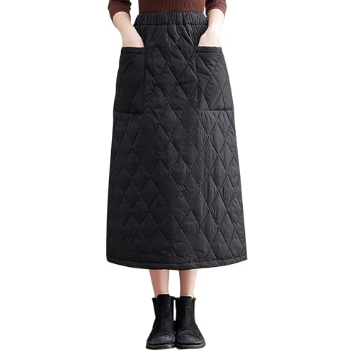 Amazon.com: HGps8w Winter Quilted Skirt for Women Elastic Waist A